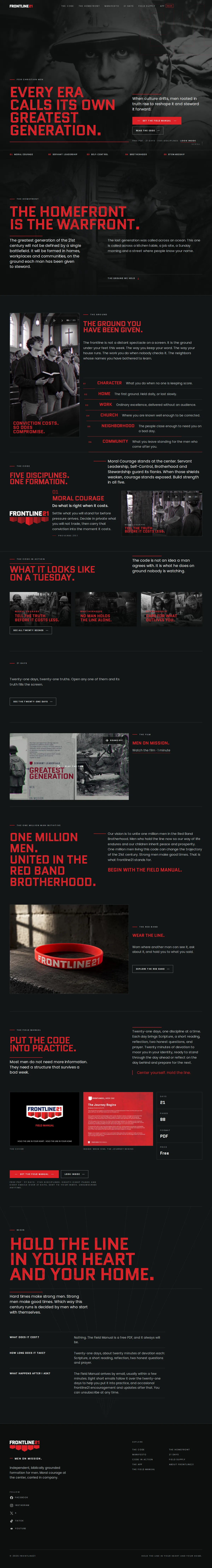 The whole frontline21.com homepage, captured as one image