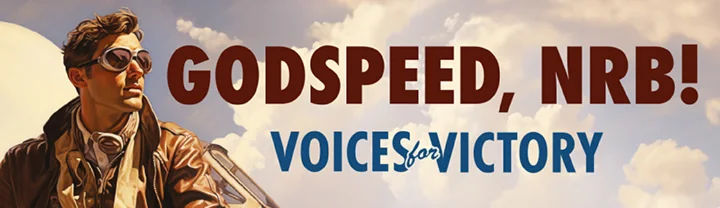 Billboard design 02: GODSPEED, NRB!, with the Voices for Victory wordmark