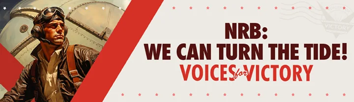 Billboard design 03: NRB: WE CAN TURN THE TIDE!, with the Voices for Victory wordmark