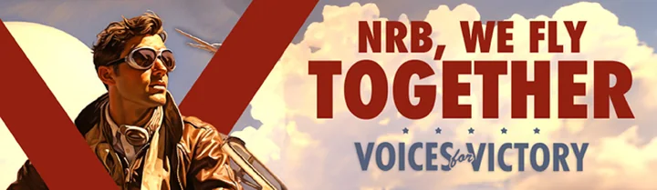 Billboard design 11: NRB, WE FLY TOGETHER, with the Voices for Victory wordmark