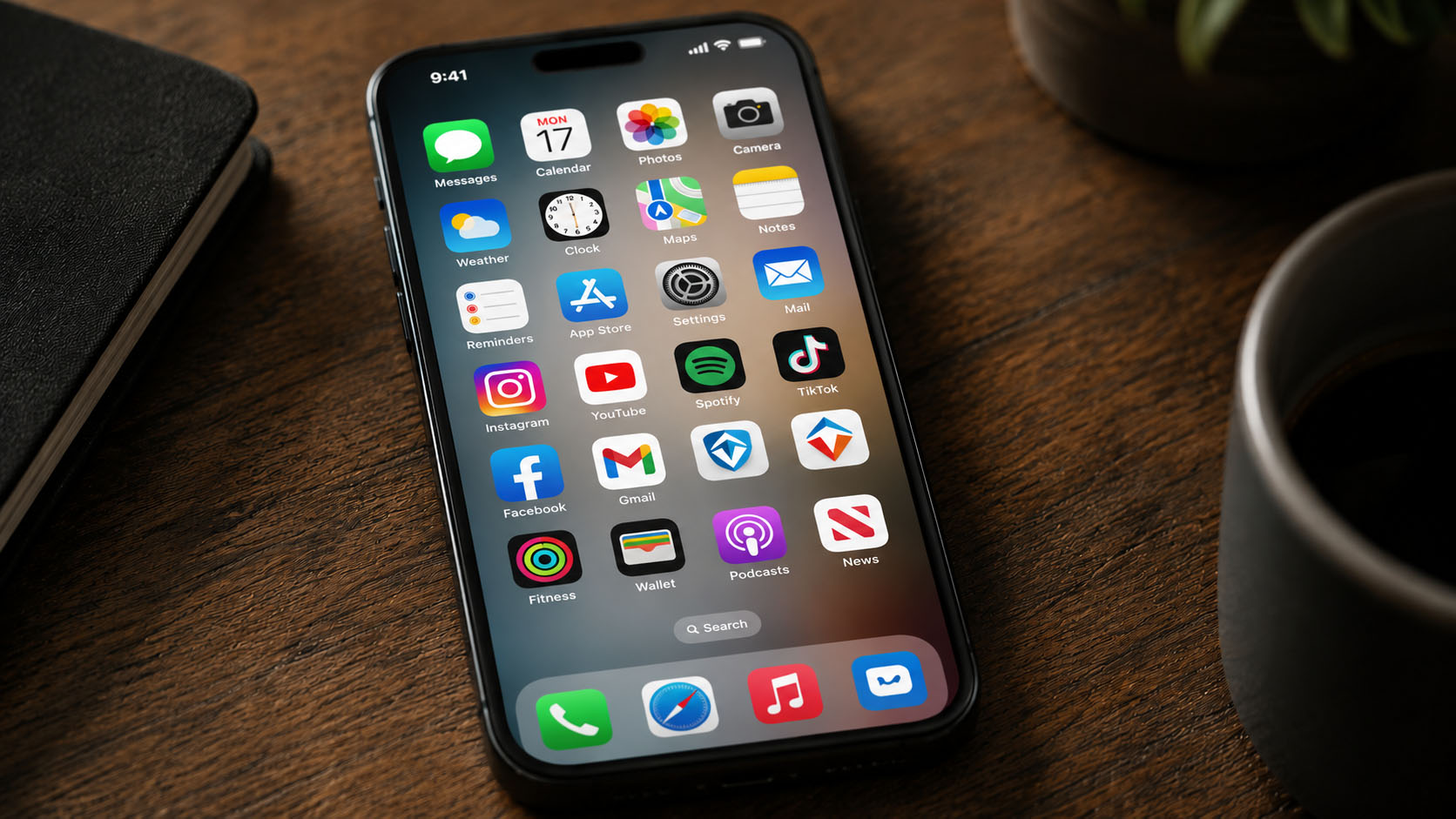 The Victory and Victory Shield app icons sit among ordinary applications on a full phone home screen: the relationship lives in everyday life, not as an isolated recovery tool.